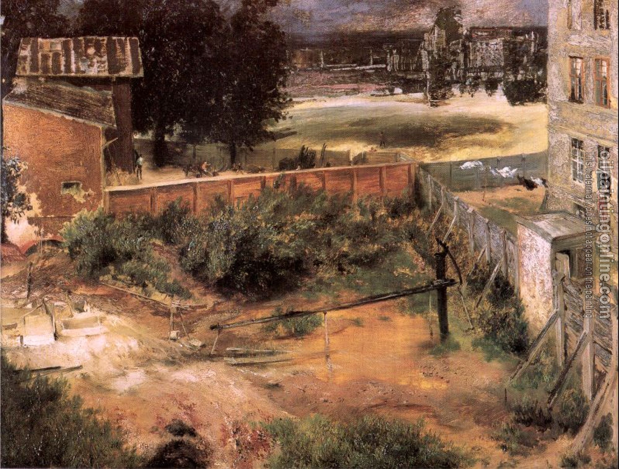 Menzel, Adolph von - Rear of House and Backyard